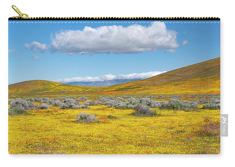 Jeff Foott Zip Pouch featuring the photograph Antelope Valley Super Bloom #2 by Jeff Foott
