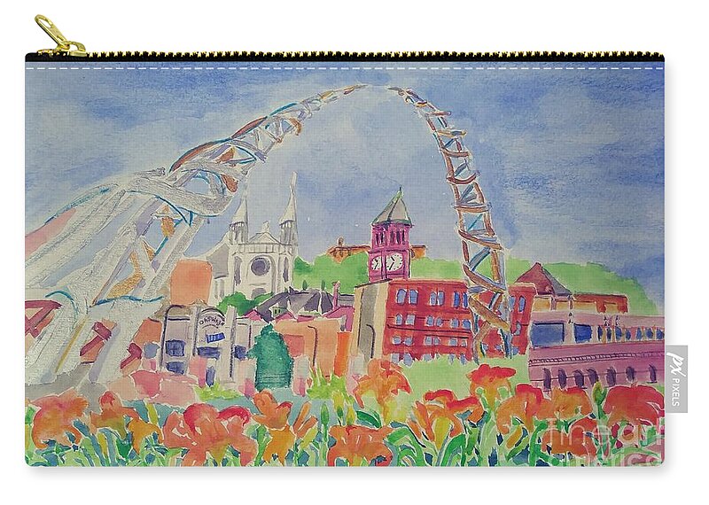 Arc Zip Pouch featuring the painting Arc of Dreams #2 by Rodger Ellingson