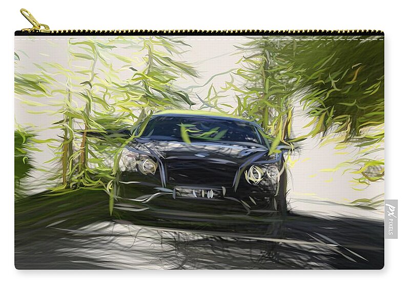 Bentley Zip Pouch featuring the digital art Bentley Continental Supersports Drawing #3 by CarsToon Concept