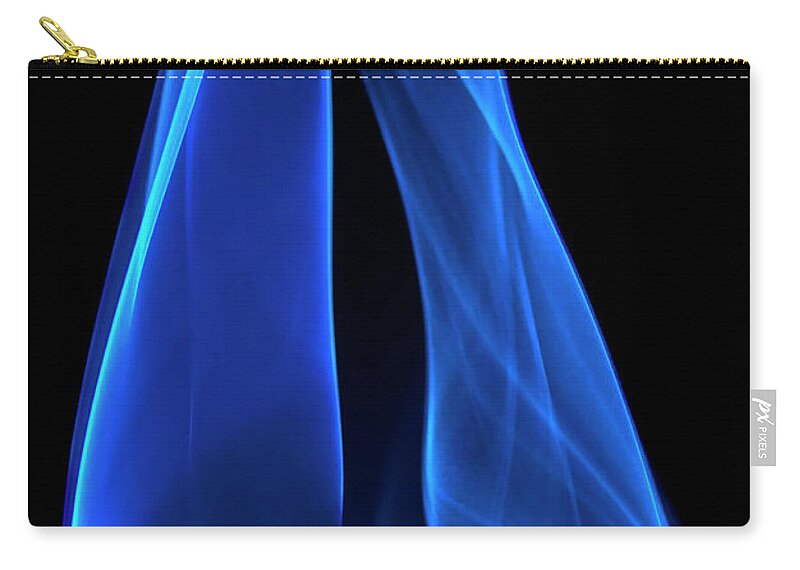 Curve Zip Pouch featuring the photograph Blue, Creative Abstract Vitality Impact #2 by Tttuna