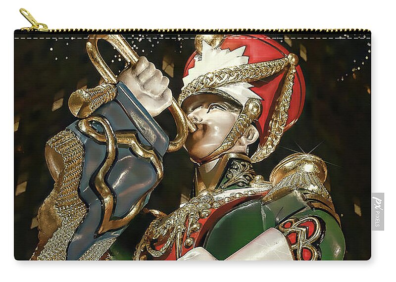 Christmas Zip Pouch featuring the photograph Christmas Toy Soldier - Rockefeller Center #1 by Dyle Warren
