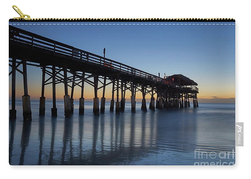 Sunrise Zip Pouch featuring the photograph Cocoa Beach Pier #2 by Brian Kamprath