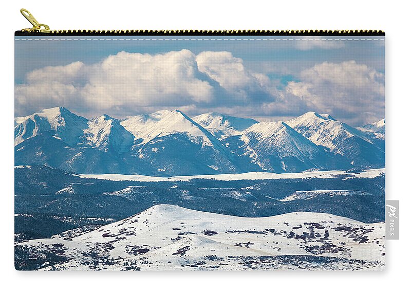 Sange De Cristo Zip Pouch featuring the photograph Fresh Snow on the Sangre #2 by Steven Krull