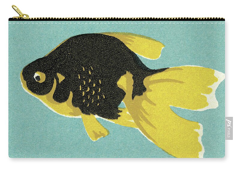 Animal Zip Pouch featuring the drawing Goldfish #2 by CSA Images