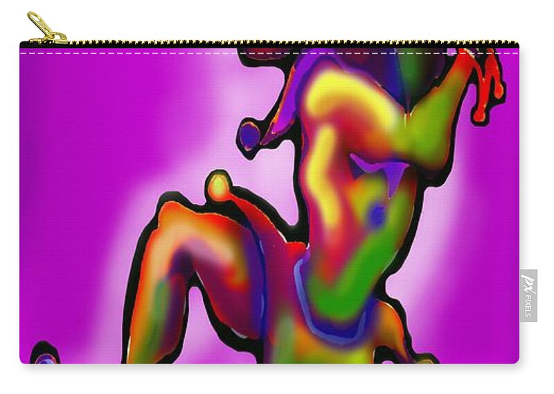 Acanvas Zip Pouch featuring the digital art Mardi Gras Jester #2 by Kevin Middleton