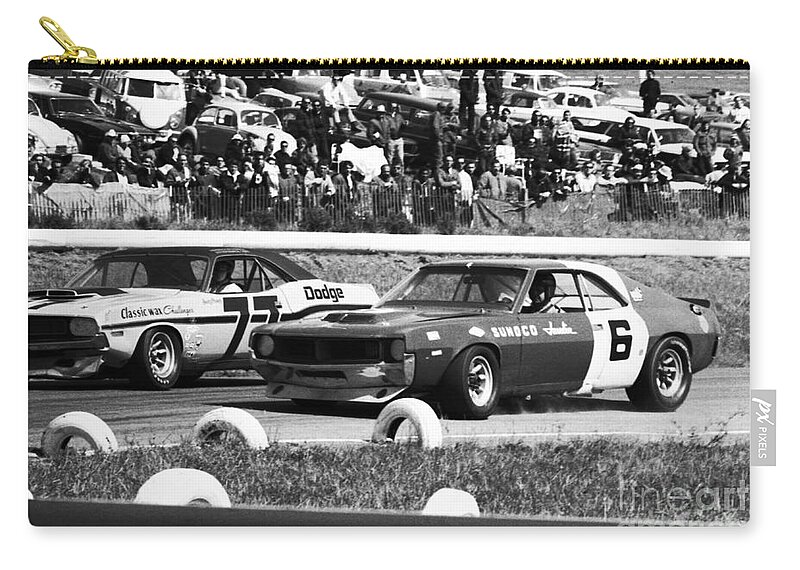 Mark Donohue Zip Pouch featuring the photograph Mark Donohue #3 by Dave Allen