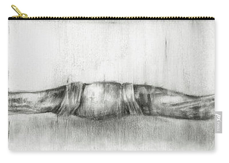 Western Zip Pouch featuring the painting Mounted Longhorns by Ethan Harper