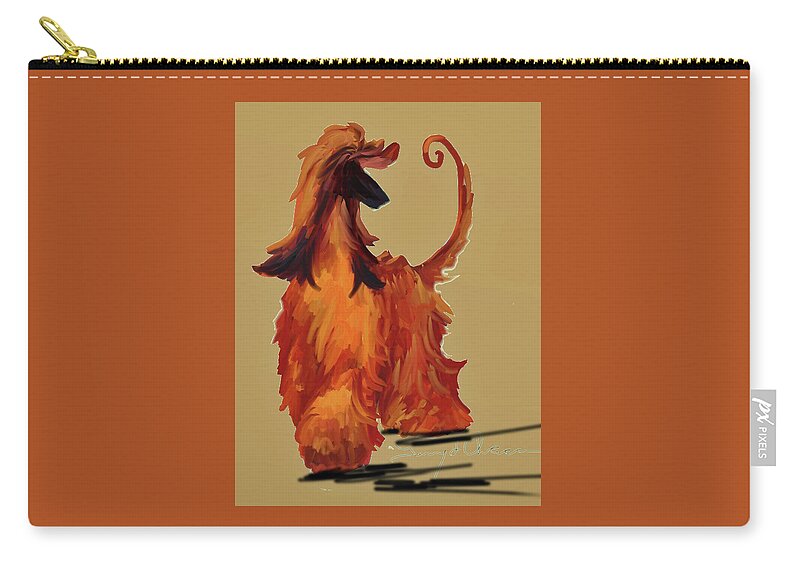 Finger Painting Zip Pouch featuring the painting Sally #3 by Terry Chacon