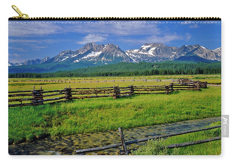 Scenics Zip Pouch featuring the photograph Sawtooth Mountain Range, Idaho #2 by Ron thomas