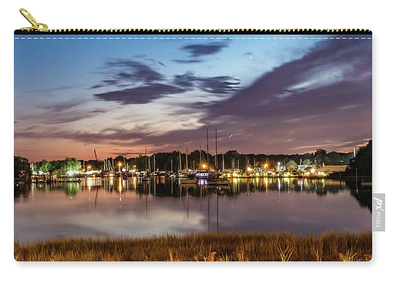 Warwick Cove Zip Pouch featuring the photograph Sunset Over Warwick Cove In Rhode Island #2 by Alex Grichenko