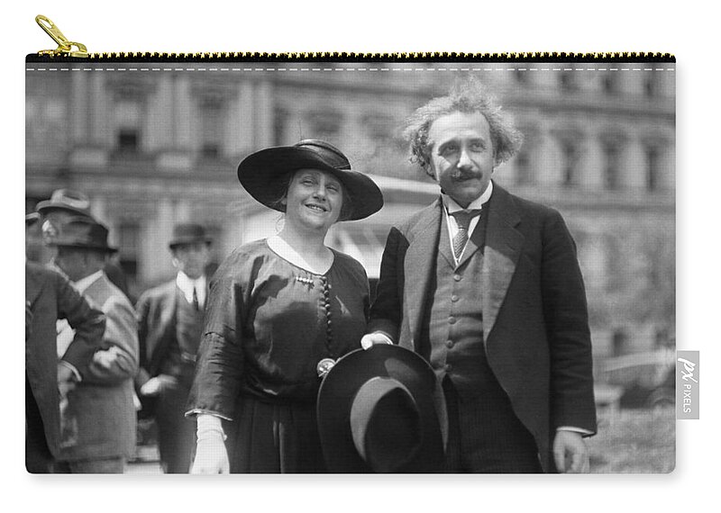 B1019 Zip Pouch featuring the photograph Albert Einstein (1879-1955) #21 by Granger