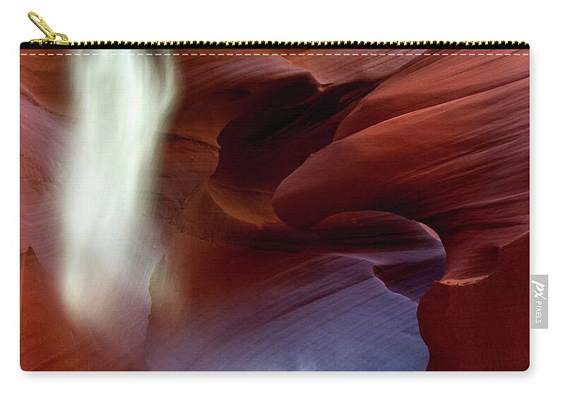 Antelope Canyon Zip Pouch featuring the photograph Abstract Sandstone Sculptured Canyon #24 by Mitch Diamond