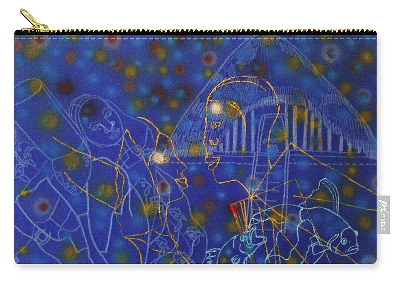 Jesus Zip Pouch featuring the painting Kintu and Nambi #254 by Gloria Ssali