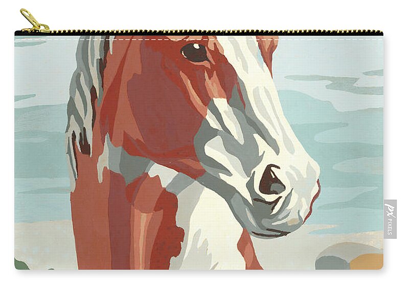 Agriculture Zip Pouch featuring the drawing Horse #29 by CSA Images