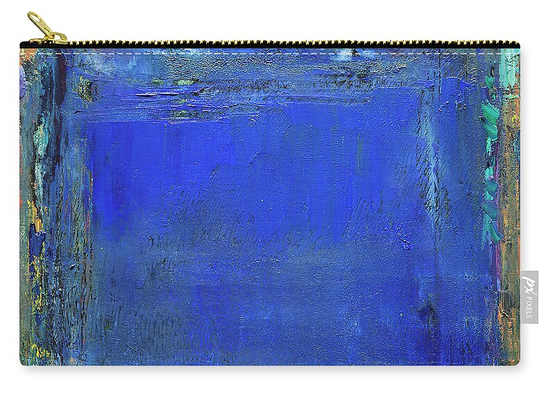 Oil Painting Zip Pouch featuring the photograph Abstract Painted Blue Art Backgrounds #3 by Ekely