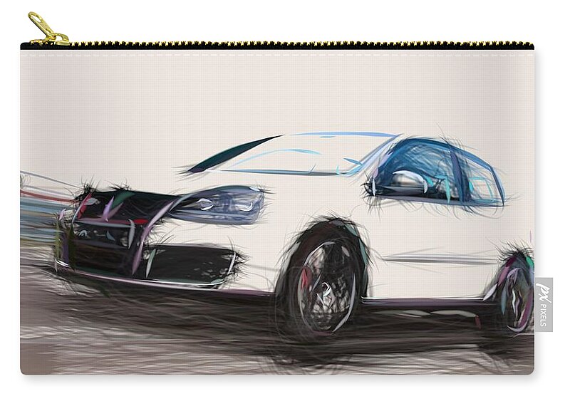 Acura Zip Pouch featuring the digital art Acura RSX Type S Draw #3 by CarsToon Concept