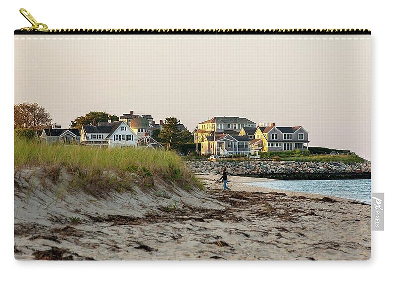 Estock Zip Pouch featuring the digital art Beach & Homes, Chatham, Cape Cod, Ma #3 by Lumiere