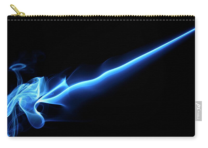 Curve Zip Pouch featuring the photograph Blue, Creative Abstract Vitality Impact #3 by Tttuna