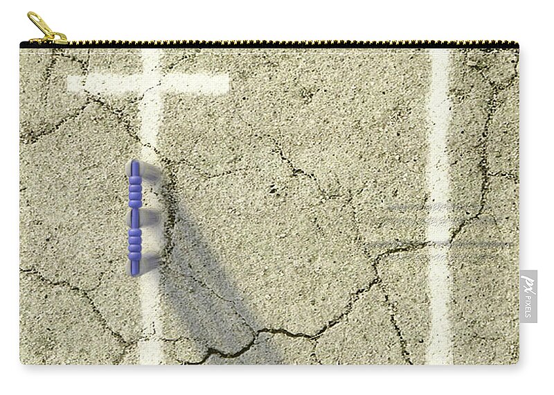 Cricket Zip Pouch featuring the photograph Cricket Pitch Ball And Wickets #3 by Allan Swart