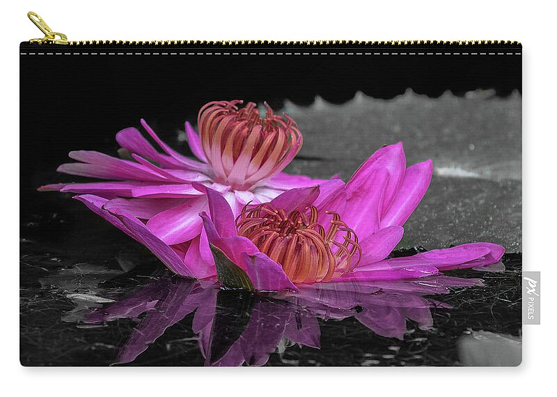 Lily Zip Pouch featuring the photograph Reflections #3 by Les Greenwood