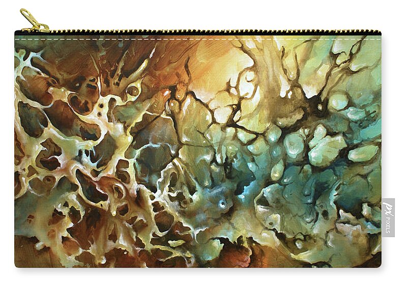 Abstract Zip Pouch featuring the painting Visions #3 by Michael Lang