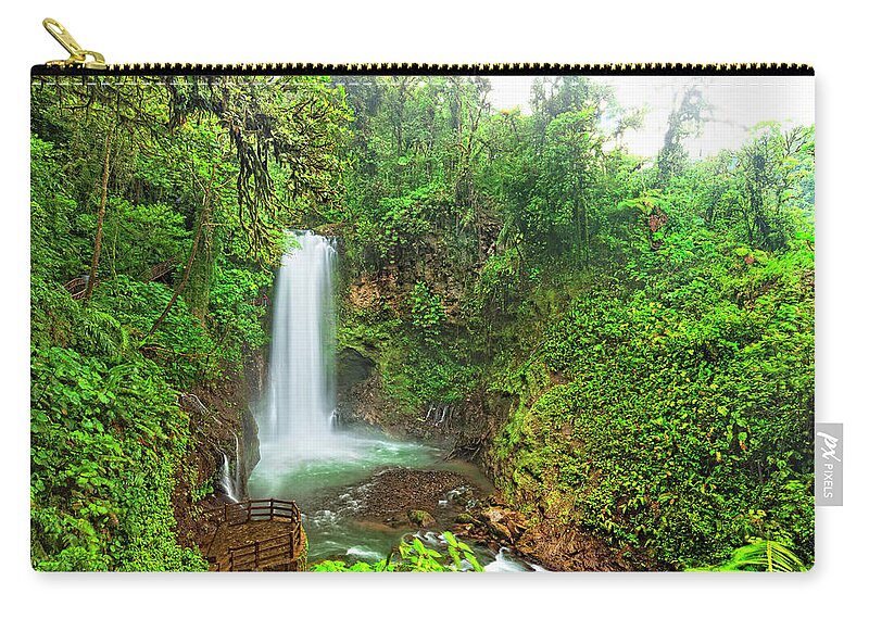 Estock Zip Pouch featuring the digital art Waterfall #3 by Pietro Canali