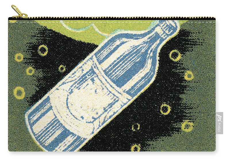 Alcohol Zip Pouch featuring the drawing Wine #3 by CSA Images