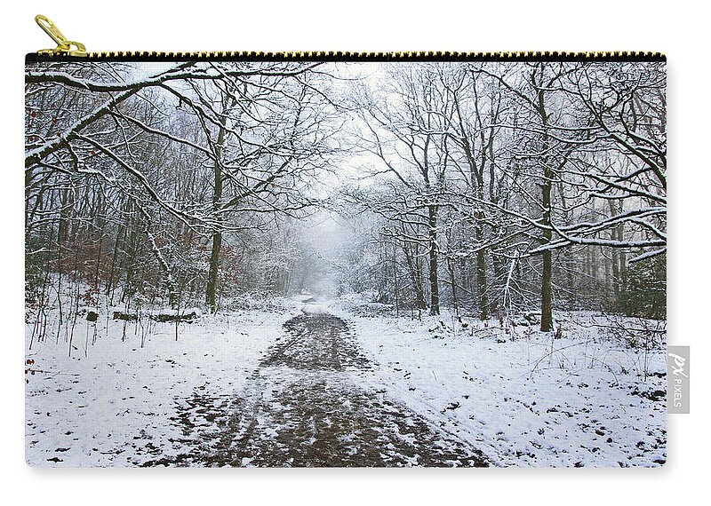 Rivington Zip Pouch featuring the photograph 30/01/19 RIVINGTON. Lower Barn. Arboretum Path. by Lachlan Main