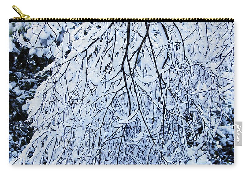 Rivington Carry-all Pouch featuring the photograph 30/01/19 RIVINGTON. Snow Covered Branches. by Lachlan Main