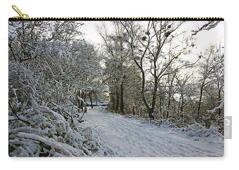 Rivington Zip Pouch featuring the photograph 30/01/19 RIVINGTON. Top Path Below the Pigeon Tower. by Lachlan Main