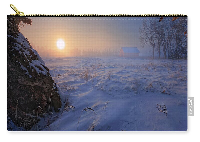 Winter Zip Pouch featuring the photograph -30 Celsius #30 by Dan Jurak