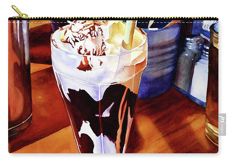 Milkshake Zip Pouch featuring the painting #330 Milkshake #330 by William Lum