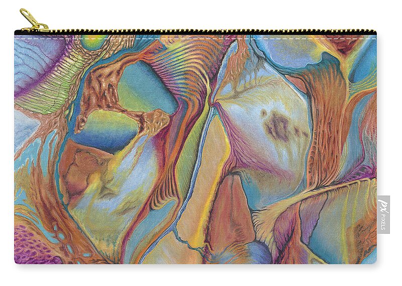 Abstract Zip Pouch featuring the drawing 4-Billion B.C. by Scott Brennan