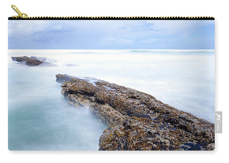 Scenics Zip Pouch featuring the photograph Coastline Long Exposure #4 by Nphotos