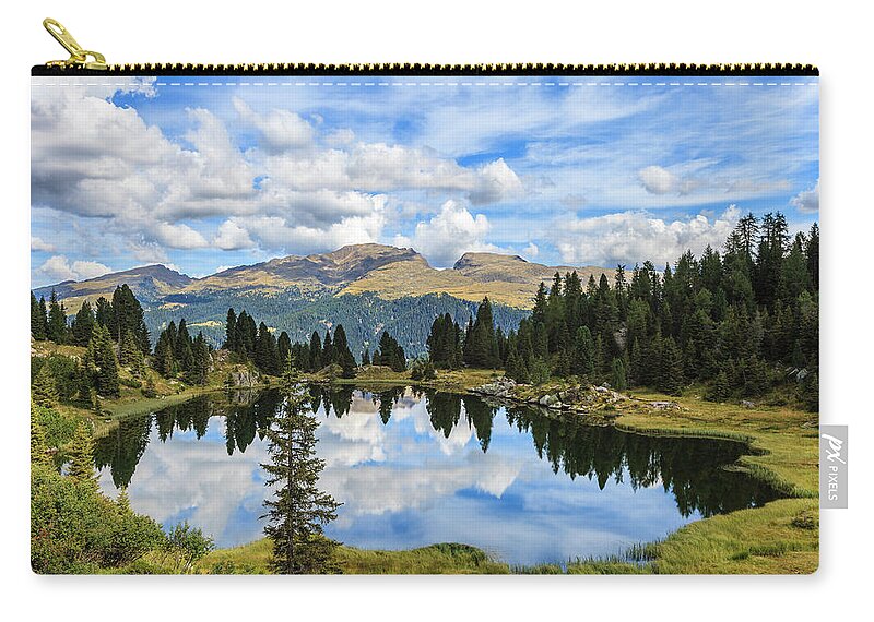 Scenics Zip Pouch featuring the photograph Colbricon Lakes, Trentino-alto Adige #4 by Flavio Vallenari