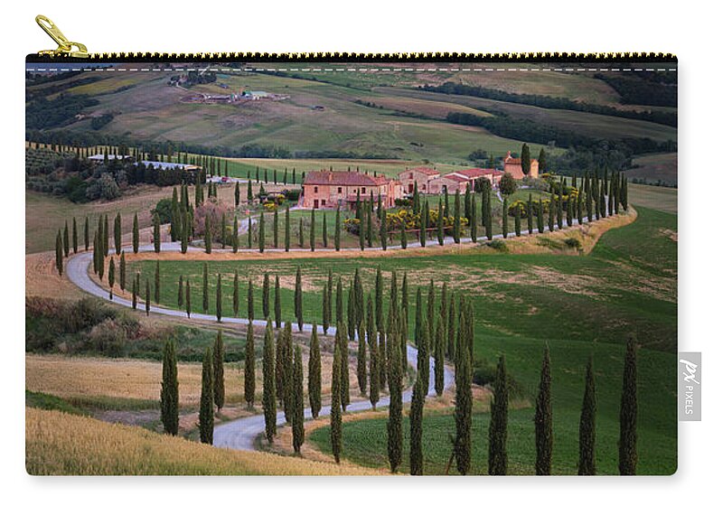 Estock Zip Pouch featuring the digital art Italy, Tuscany, Siena District, Asciano, Crete Senesi Landscape #4 by Massimo Ripani