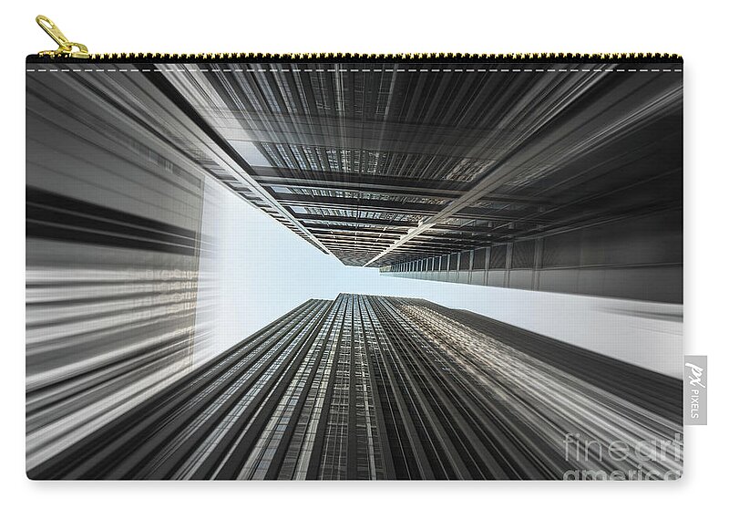 Chicago Zip Pouch featuring the photograph Skyscrapers in Motion #4 by Raul Rodriguez