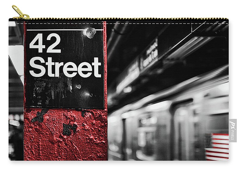 Subway Carry-all Pouch featuring the painting 42nd St. by Sundance B