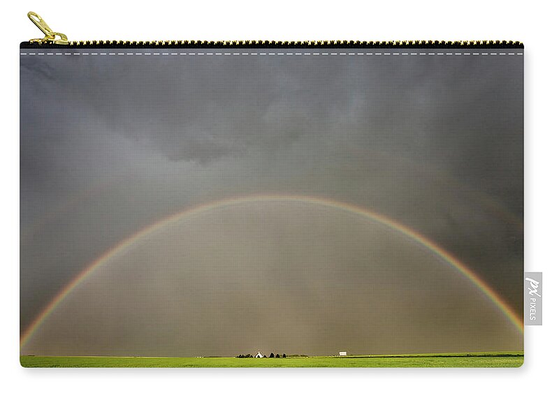 Storm Zip Pouch featuring the photograph Prairie Storm Clouds Canada #46 by Mark Duffy