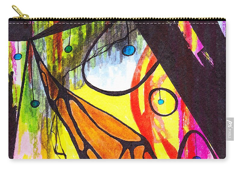  Zip Pouch featuring the mixed media 46.ab.9 by Lew Hagood