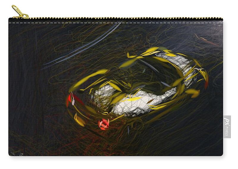 Alfa Zip Pouch featuring the digital art Alfa Romeo 4C Spider Drawing #6 by CarsToon Concept