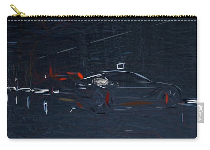 Aston Zip Pouch featuring the digital art Aston Martin Vantage GT12 Drawing #6 by CarsToon Concept