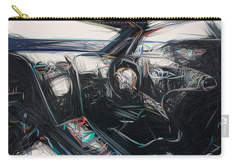 Bentley Zip Pouch featuring the digital art Bentley Continental GT3 Drawing #6 by CarsToon Concept