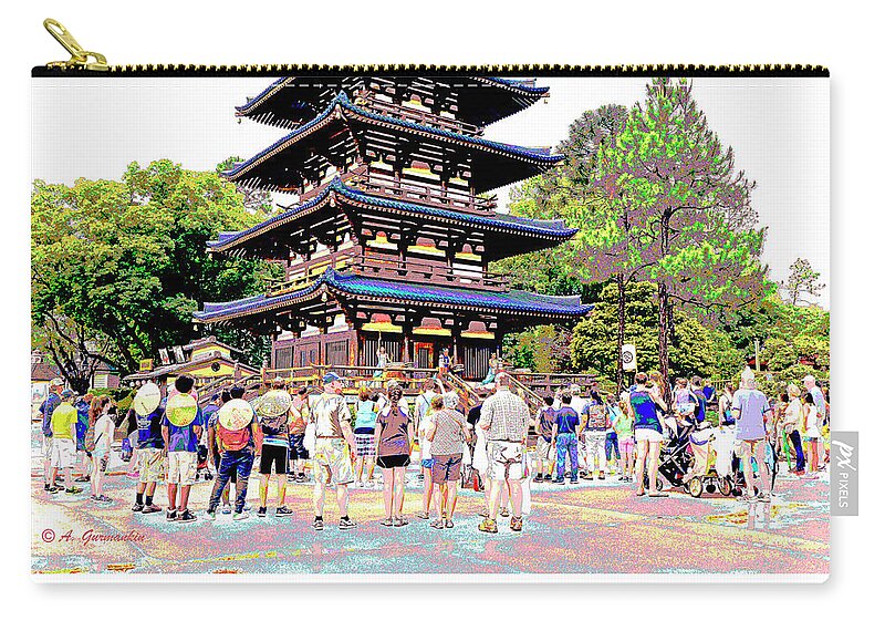 Asia Zip Pouch featuring the photograph Japan Pavilion EPCOT Walt Disney World #5 by A Macarthur Gurmankin