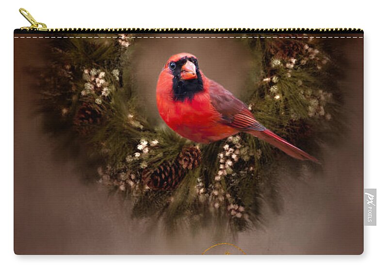 Greeting Card Zip Pouch featuring the photograph Merry Christmas by Cathy Kovarik