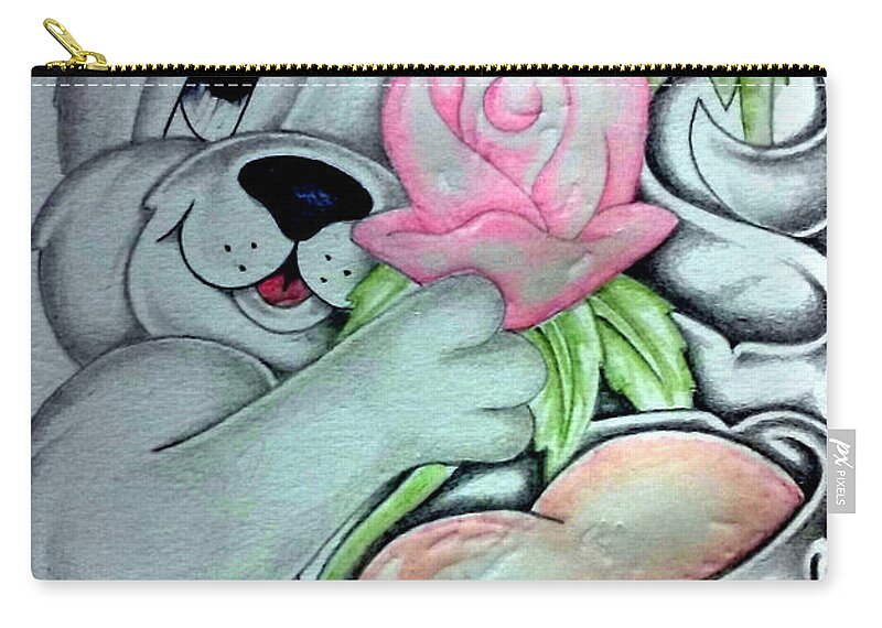 Mexican American Art Carry-all Pouch featuring the drawing Untitled 5 by Abraham Reasons Ledesma