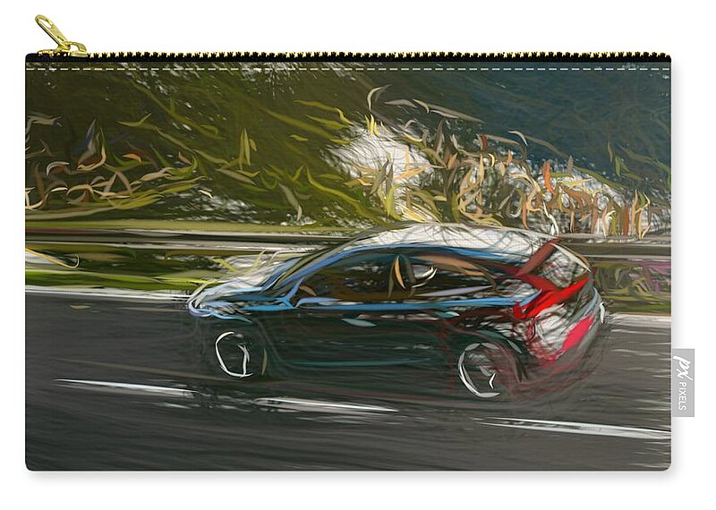 Volvo Zip Pouch featuring the digital art Volvo Drawing #6 by CarsToon Concept