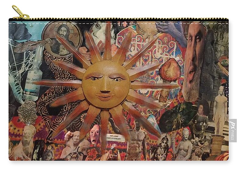 Sun Zip Pouch featuring the mixed media 55 by Michelle White