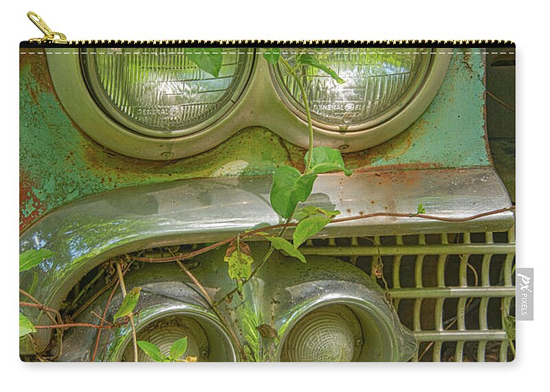 Old Cars Zip Pouch featuring the photograph 57 Chevy by Minnie Gallman