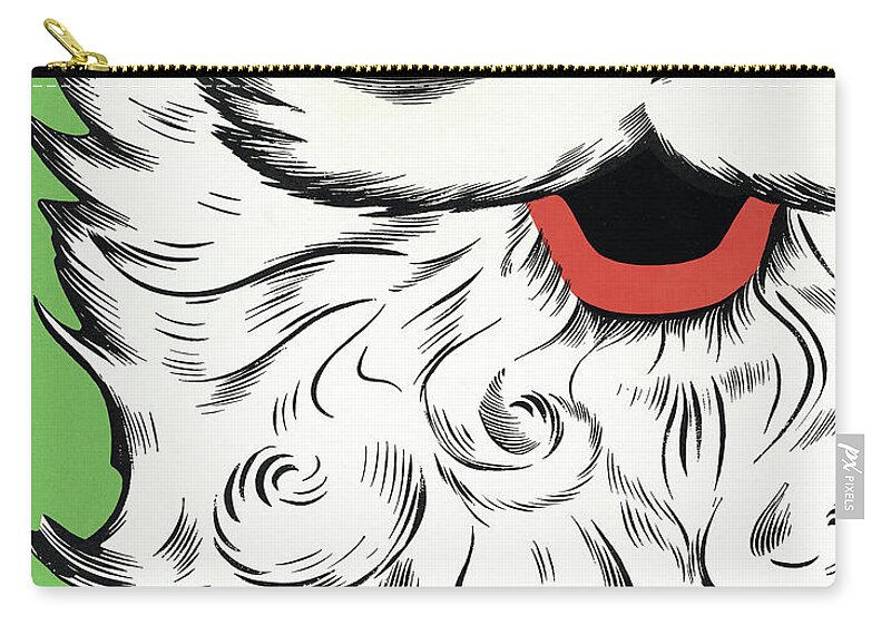 Beard Zip Pouch featuring the drawing Santa Claus #59 by CSA Images